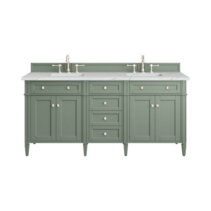James Martin Brittany 72" Double Bathroom Vanity, Smokey Celadon