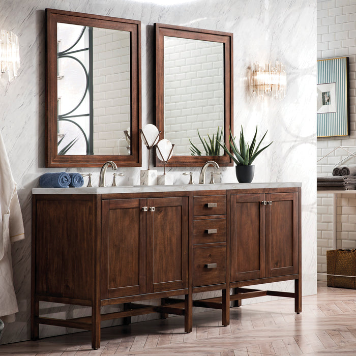 James Martin Addison 72" Double Bathroom Vanity, Mid-Century Acacia