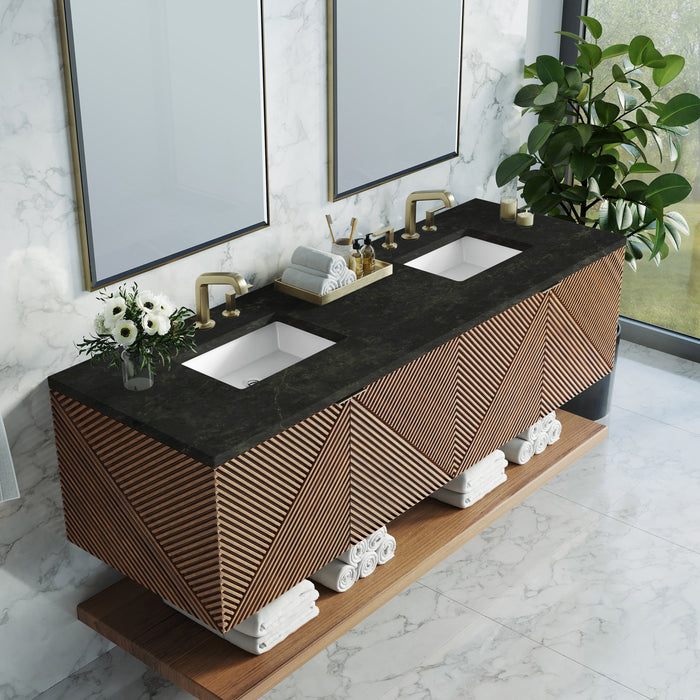 James Martin Marcello 72" Floating Double Bathroom Vanity, Chestnut