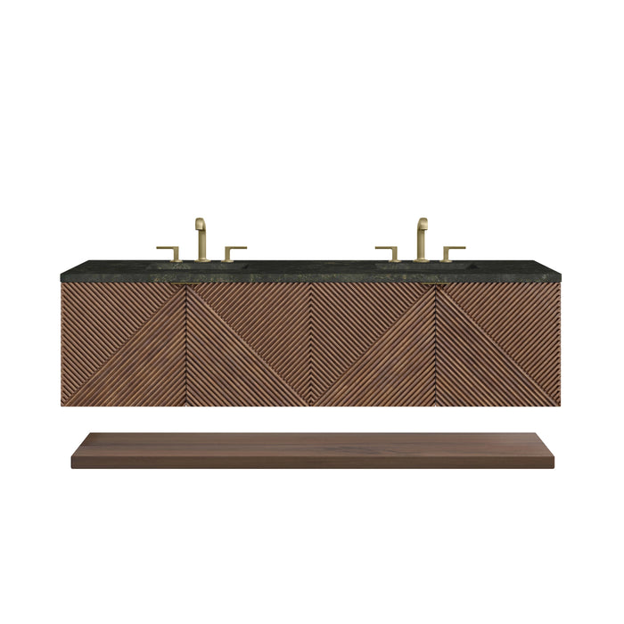 James Martin Marcello 72" Floating Double Bathroom Vanity, Chestnut