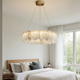 Modern Alabaster Celestial Round Chandelier