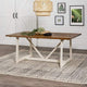 Modern Farmhouse Dining Table Wood Small Dining Room Table Sets Dining Chairs. 72 Inch. White and Rustic Oak