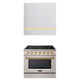 Akicon 36" Stainless Steel Range Hood with 600 CFM Insert & 6-Burner Gas Range Combo – Powerful Ventilation, Convection Oven, Multiple Finishes — AK-HS36HA-BSG & AK-JK36A1-SS