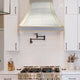 New Curved Stainless Steel Custom Range Hood with Brass Straps for Kitchen