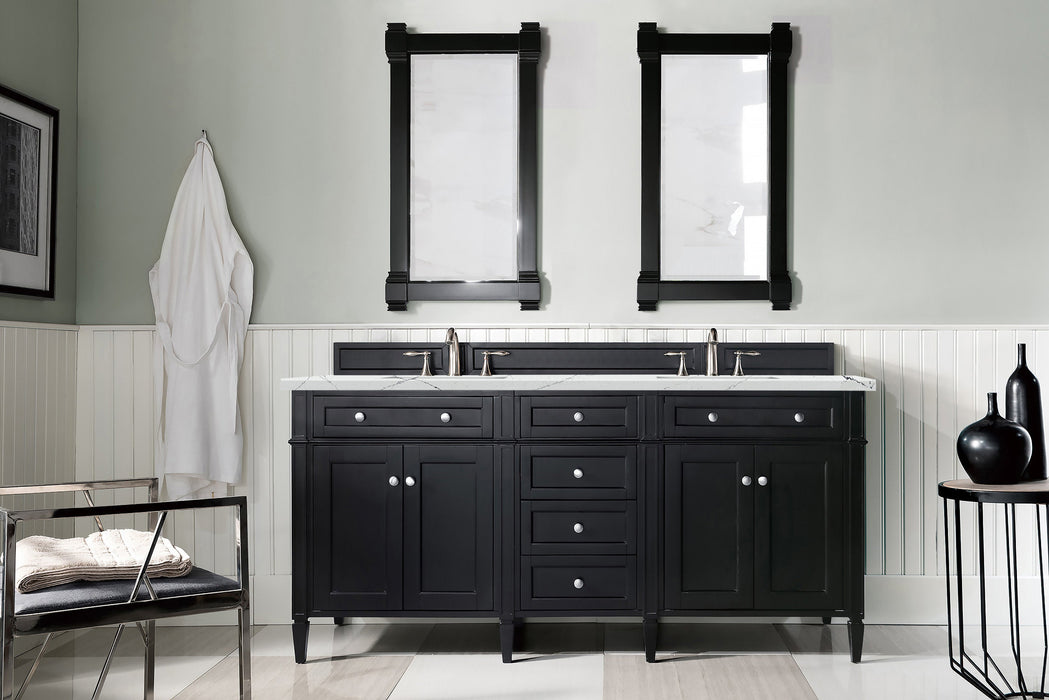 James Martin Brittany 72" Double Bathroom Vanity, Black Onyx
