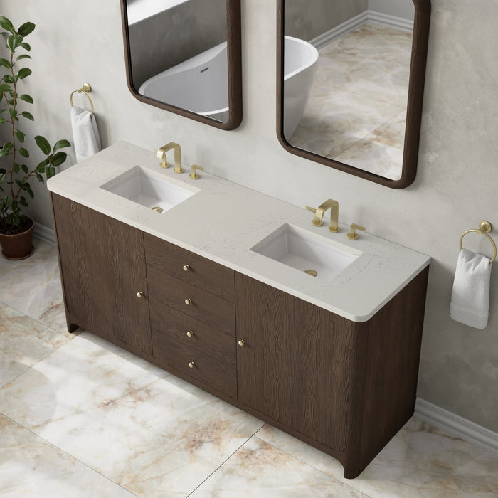 James Martin Gracyn 72" Double Bathroom Vanity, Sable
