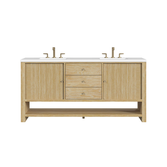 James Martin Marigot 72" Double Bathroom Vanity, Sunwashed Oak