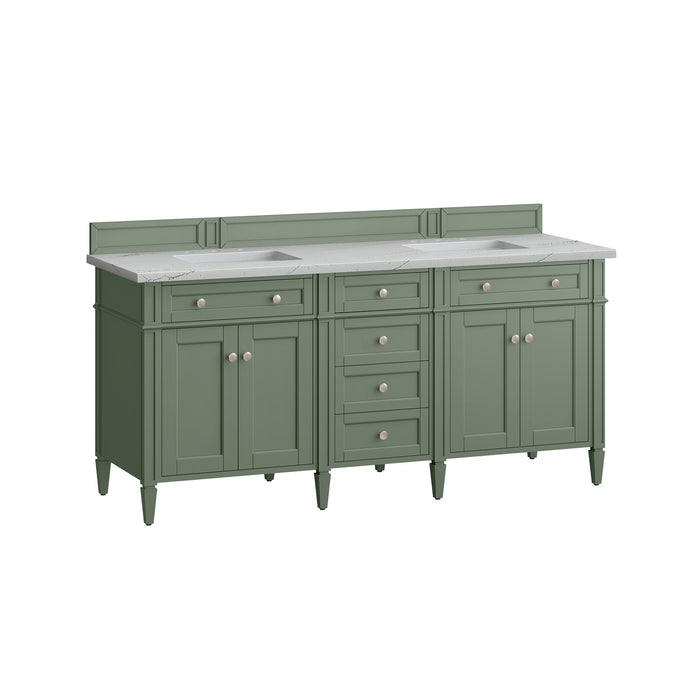James Martin Brittany 72" Double Bathroom Vanity, Smokey Celadon