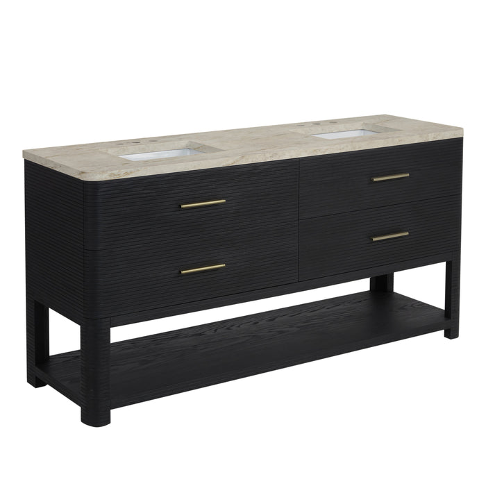 James Martin Lucian 72" Double Bathroom Vanity, Carbon Oak