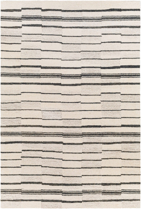 Moorebank Black Striped Wool Rug