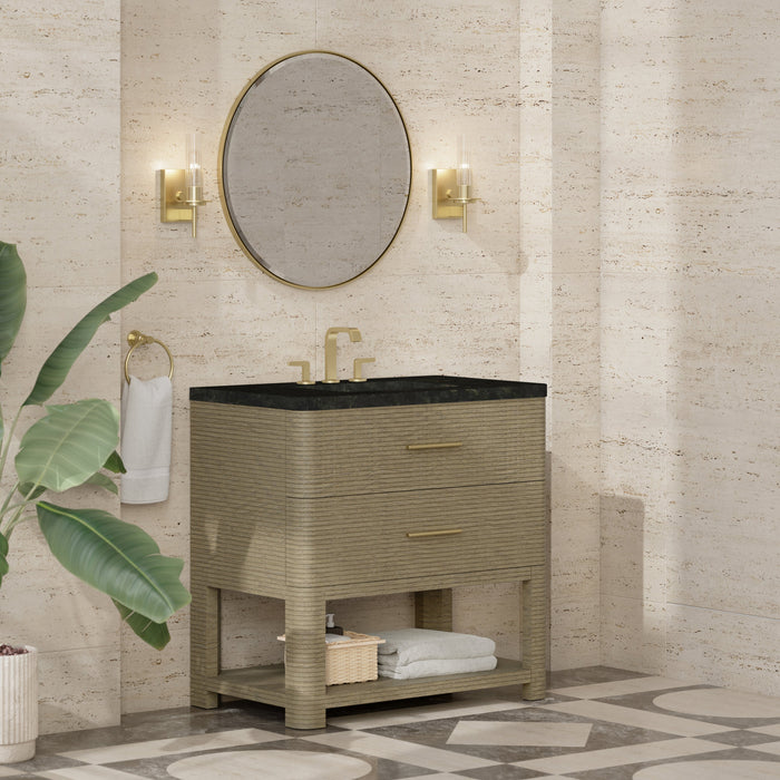 James Martin Lucian 36" Single Bathroom Vanity, Pebble Oak