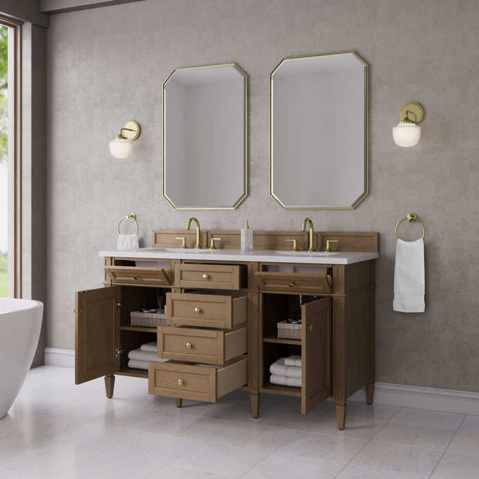 James Martin Brittany 60" Double Bathroom Vanity, Pecan