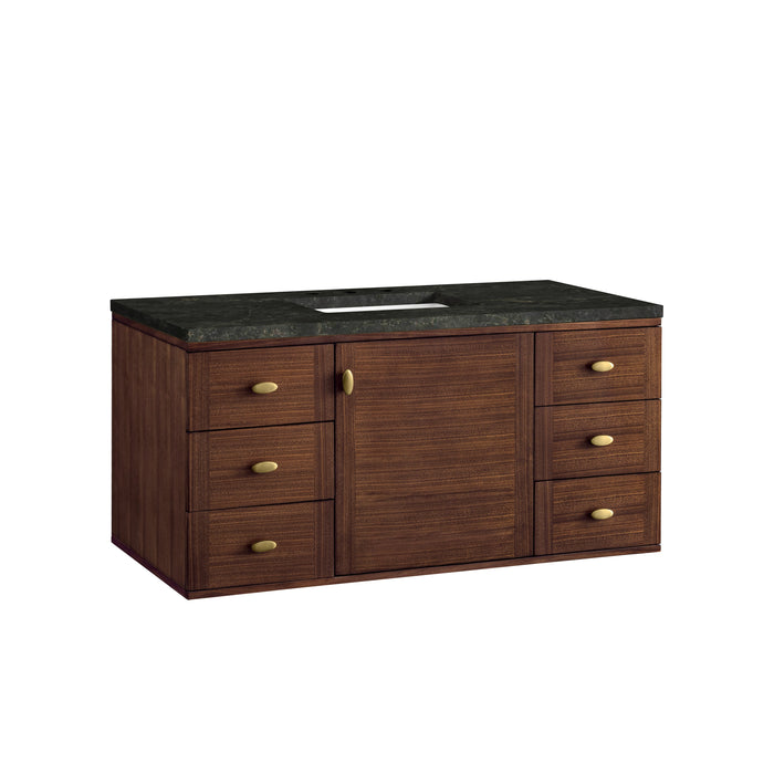 James Martin Amberly 48" Dual Mount Single Bathroom Vanity, Mid-Century Walnut