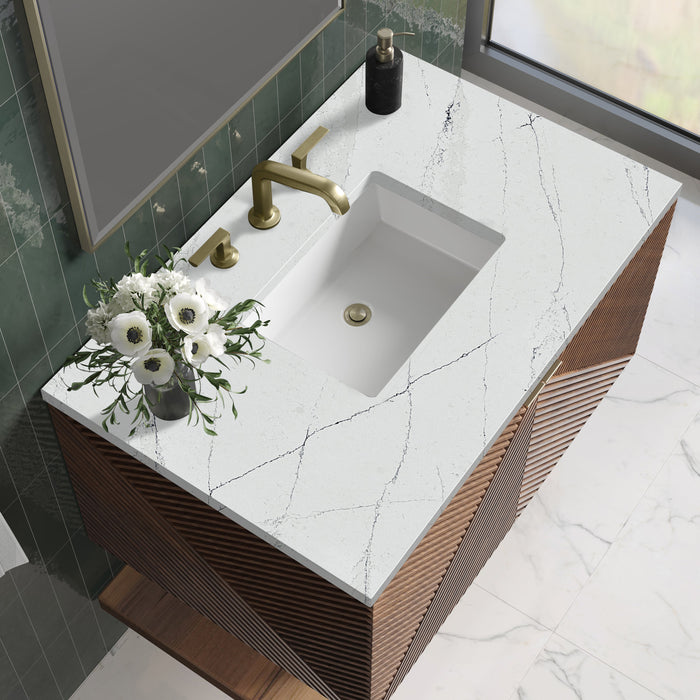 James Martin Marcello 36" Floating Single Bathroom Vanity, Chestnut