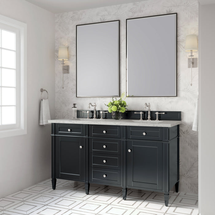 James Martin Brittany 60" Double Bathroom Vanity, Black Onyx