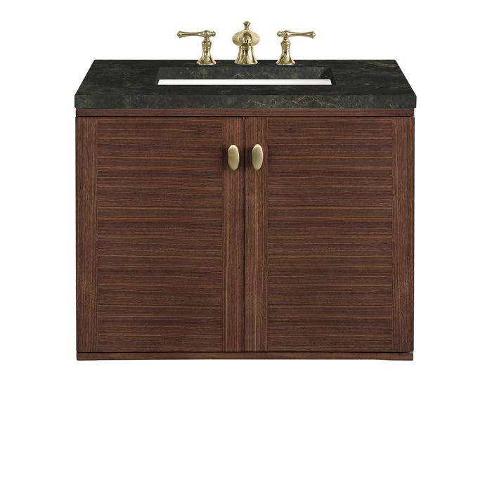 James Martin Amberly 30" Dual Mount Single Bathroom Vanity, Mid-Century Walnut