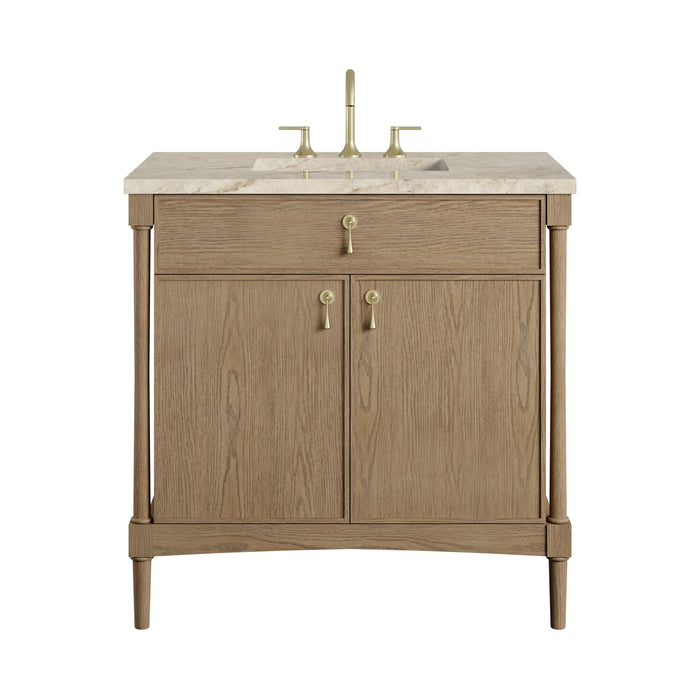 James Martin Kinnsden 36" Single Bathroom Vanity, Weathered Oak