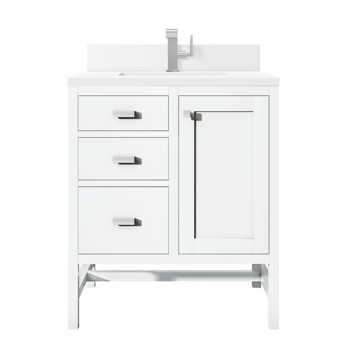 James Martin Addison 30" Single Bathroom Vanity, Glossy White