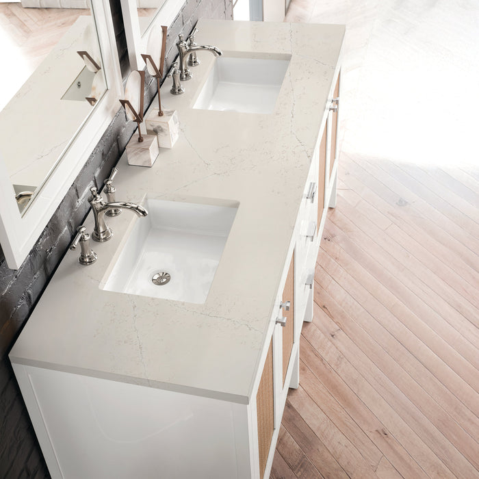James Martin Addison 72" Double Bathroom Vanity, Glossy White