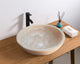 Natural Stone Beige Travertine Vessel Sink Honed and Filled (D)18" (H)6"