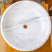 natural stone calacatta white marble vessel sink bowl polished SKU NTRVS10 size (D)19" (H)6" top view product shot