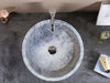 natural stone tundra grey marble round vessel sink polished SKU TMS04 Size (D)16.5" (H)6" bathroom view