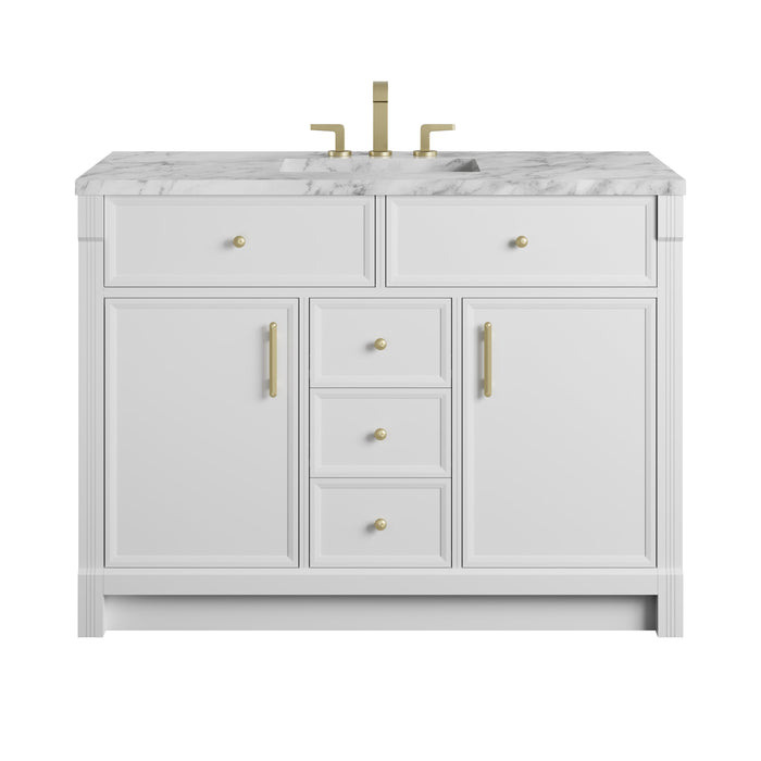 James Martin Bellshire 48" Single Bathroom Vanity, Bright White