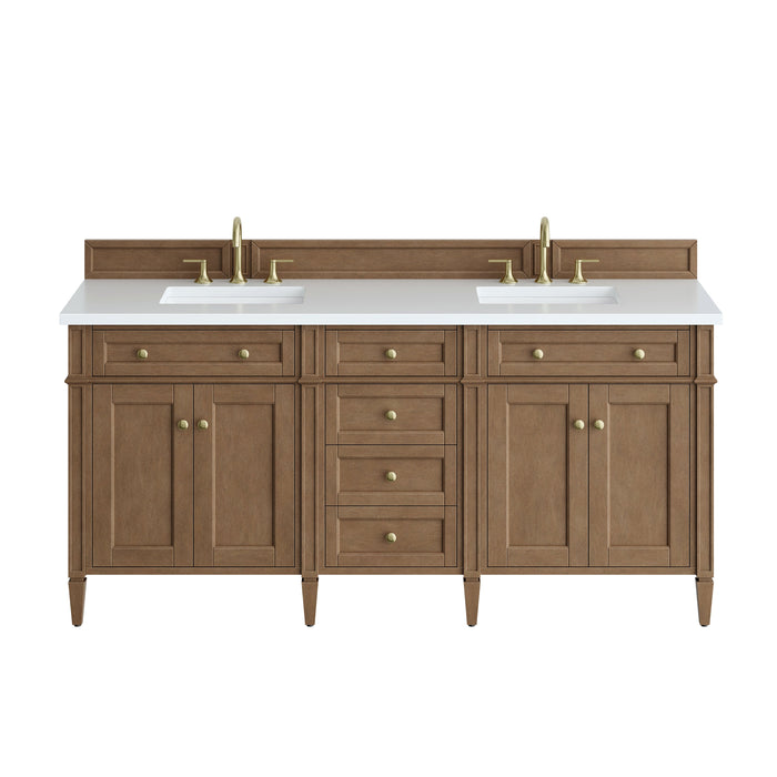 James Martin Brittany 72" Double Bathroom Vanity, Pecan