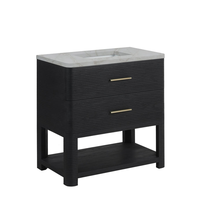 James Martin Lucian 36" Single Bathroom Vanity, Carbon Oak