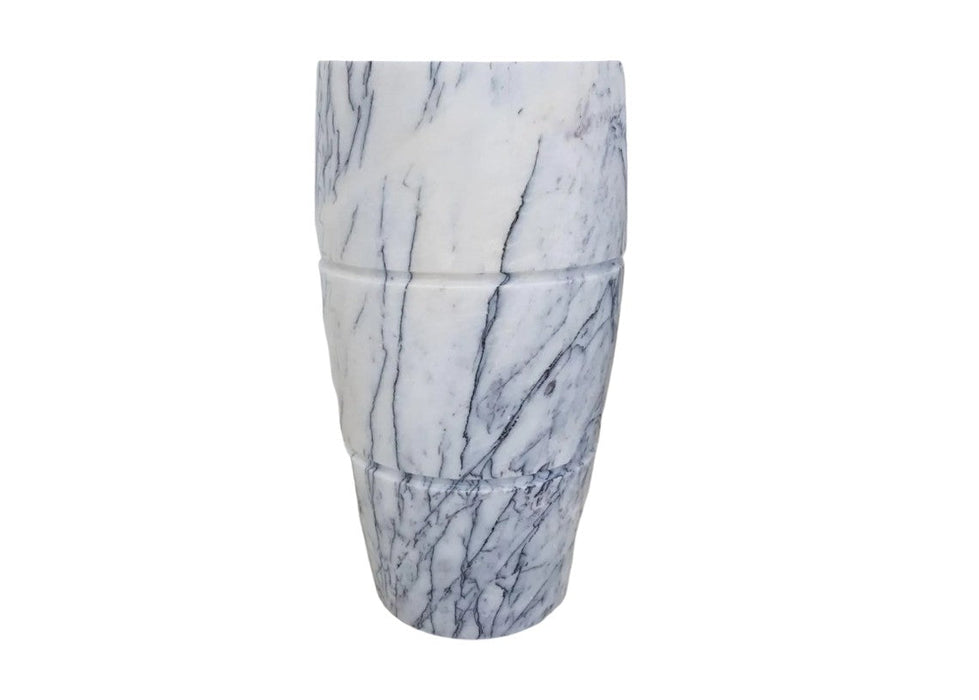 Turkish Marble Curved Pedestal Sink - Sculptural Design 22x34
