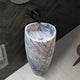 Turkish Marble Curved Pedestal Sink - Sculptural Design 22x34