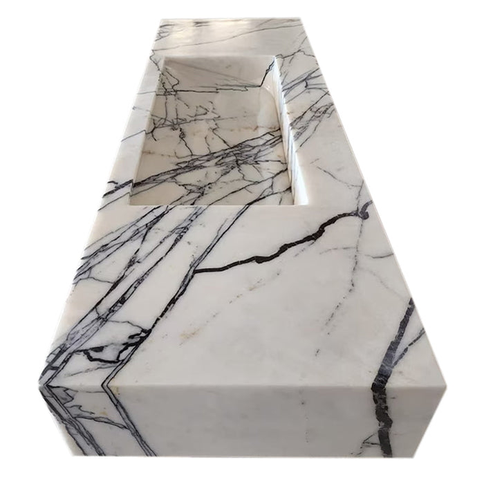 New York Marble Wall-mount Bathroom Sink Hidden Drain Polished NTRVS180