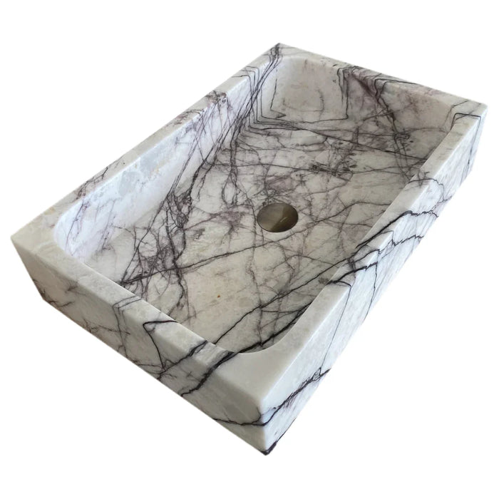Turkish Marble Rectangular Wall-mount Bathroom Sink - Polished 16x24x5
