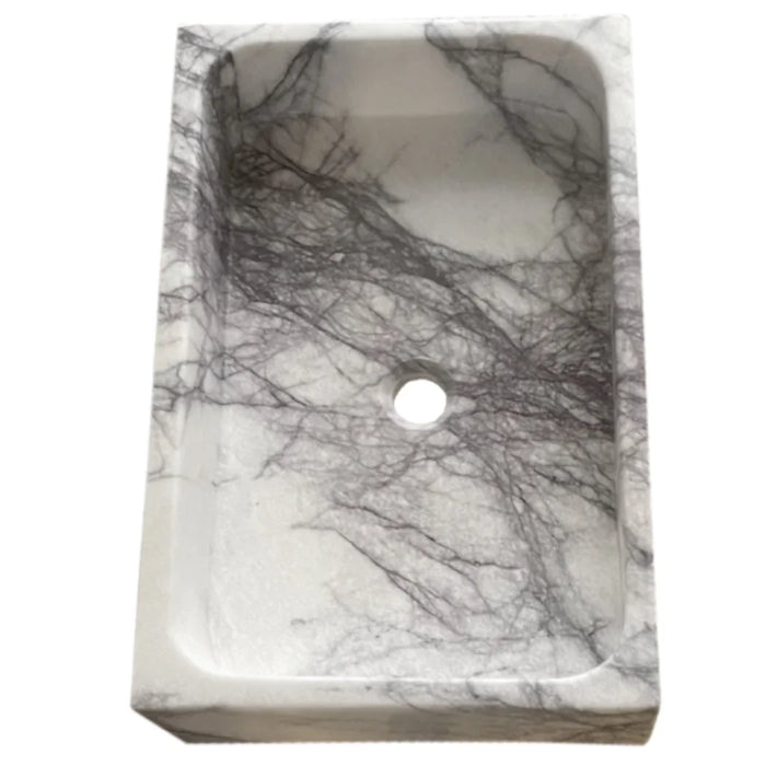 Turkish Marble Rectangular Wall-mount Bathroom Sink - Polished 16x24x5