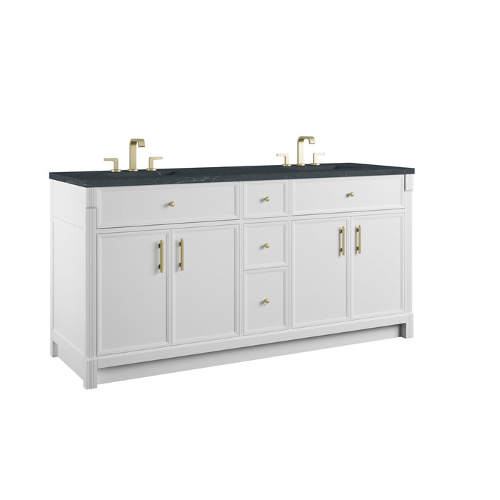 James Martin Bellshire 72" Double Bathroom Vanity, Bright White