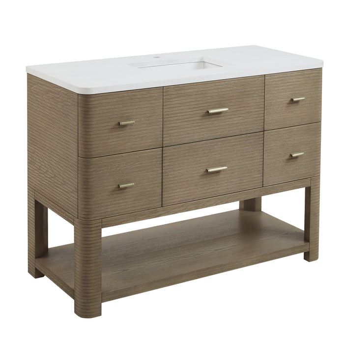 James Martin Lucian 48" Single Bathroom Vanity, Pebble Oak