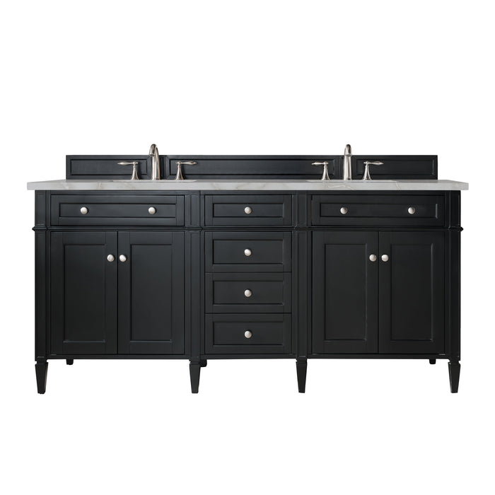 James Martin Brittany 72" Double Bathroom Vanity, Black Onyx