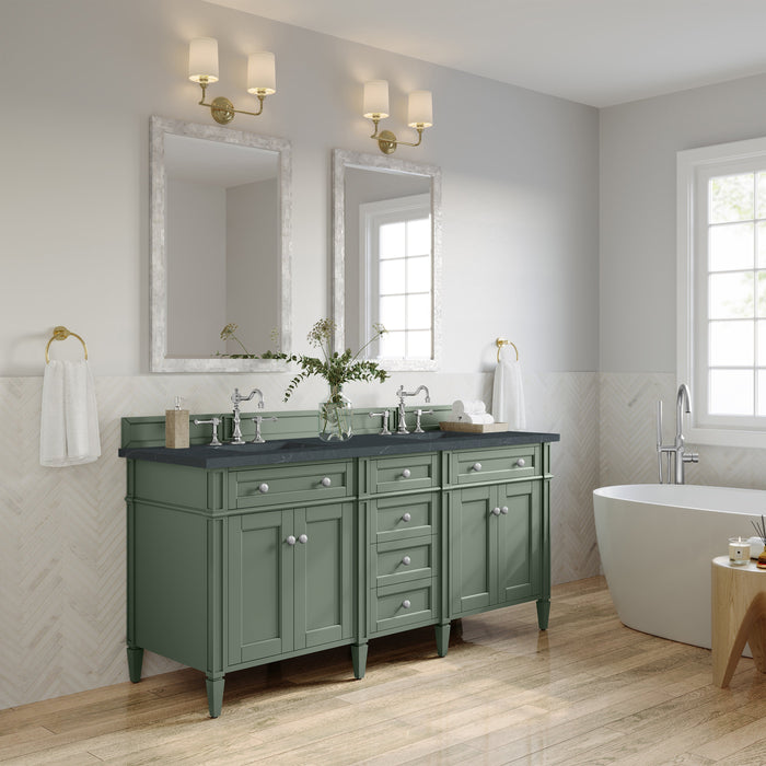 James Martin Brittany 72" Double Bathroom Vanity, Smokey Celadon