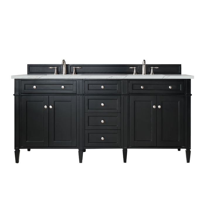 James Martin Brittany 72" Double Bathroom Vanity, Black Onyx
