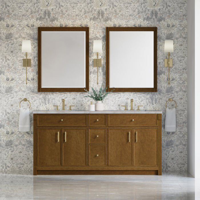 James Martin Bellshire 72" Double Bathroom Vanity, Honey Oak