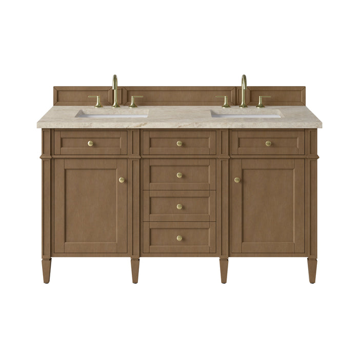 James Martin Brittany 60" Double Bathroom Vanity, Pecan