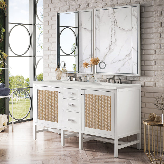 James Martin Addison 60" Double Bathroom Vanity, Glossy White