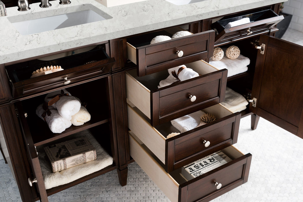 James Martin Brittany 60" Double Bathroom Vanity, Burnished Mahogany