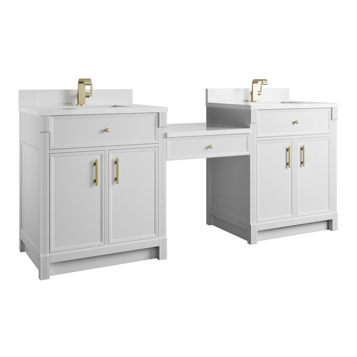 James Martin Bellshire 84" Single Bathroom Vanity, Bright White