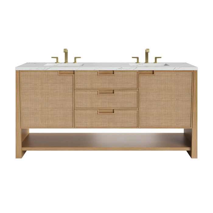 James Martin Solene 72" Double Bathroom Vanity, Seaside Oak