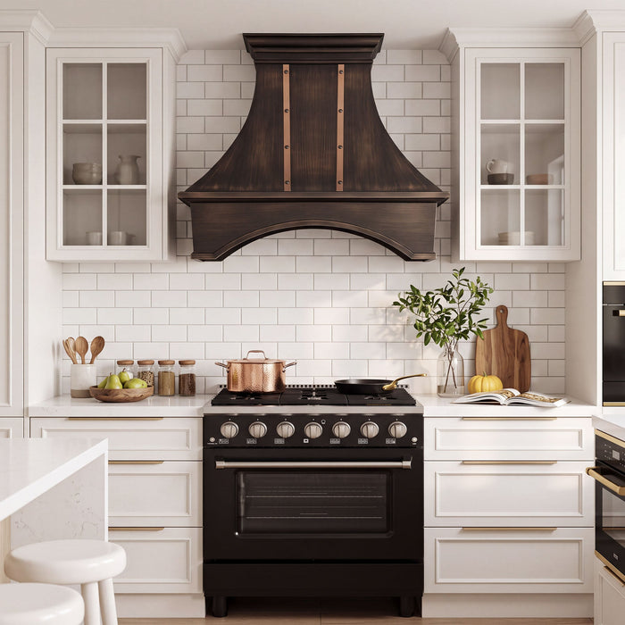 Custom Smooth Curved Copper Range Hood - CHCR01