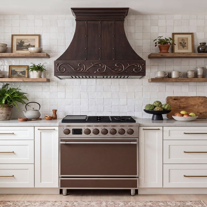 Custom Smooth Curved Copper Range Hood - CHCR01