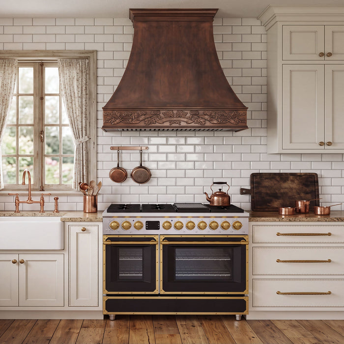 Custom Smooth Curved Copper Range Hood - CHCR01