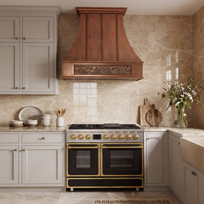 Custom Smooth Curved Copper Range Hood - CHCR01