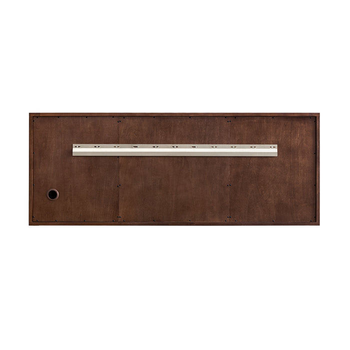 James Martin Amberly 60" Dual Mount Double Bathroom Vanity, Mid-Century Walnut